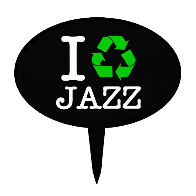 I Recycle Jazz Cake Topper (Front)