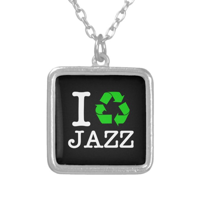 I Recycle Jazz Silver Plated Necklace (Front)