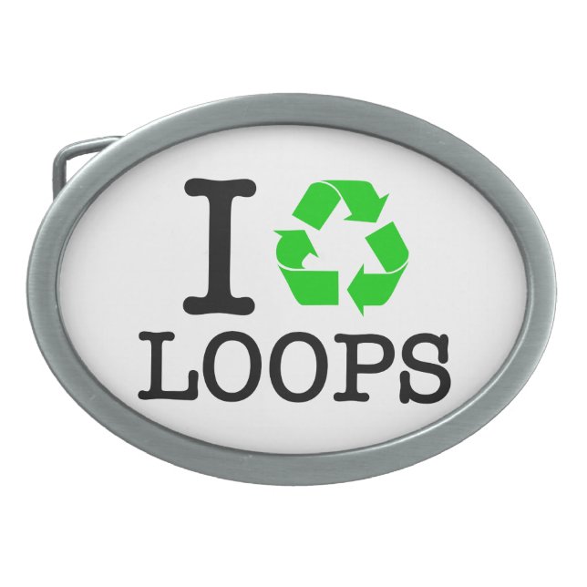 I Recycle Loops Belt Buckle (Front)