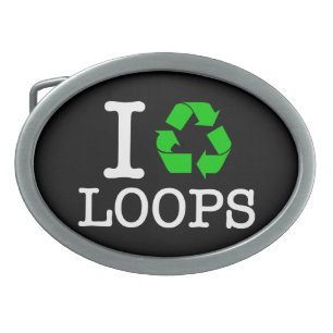 I Recycle Loops Oval Belt Buckle