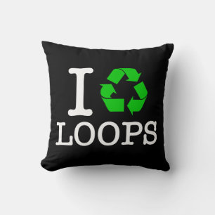 I Recycle Loops Throw Pillow