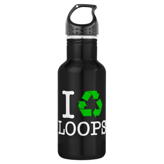 I Recycle Loops Water Bottle (Front)