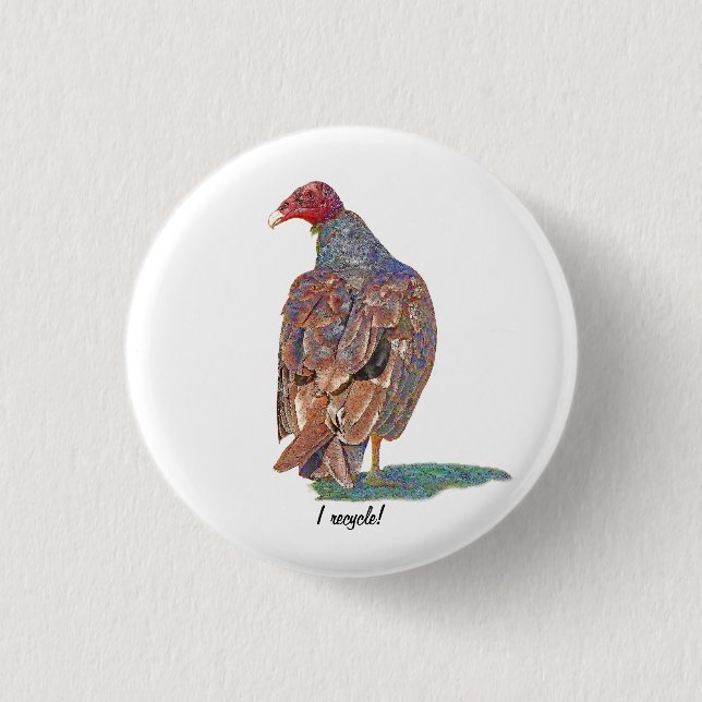 I RECYCLE PINBACK BUTTON (Front)