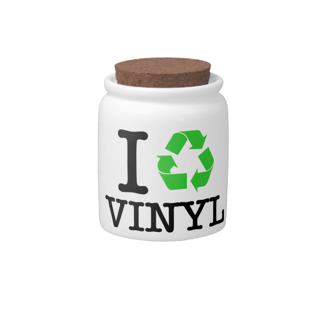 I Recycle Vinyl Candy Jar (Front)