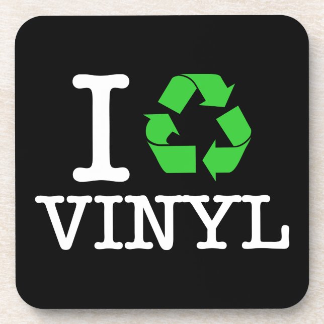 I Recycle Vinyl Coaster (Front)