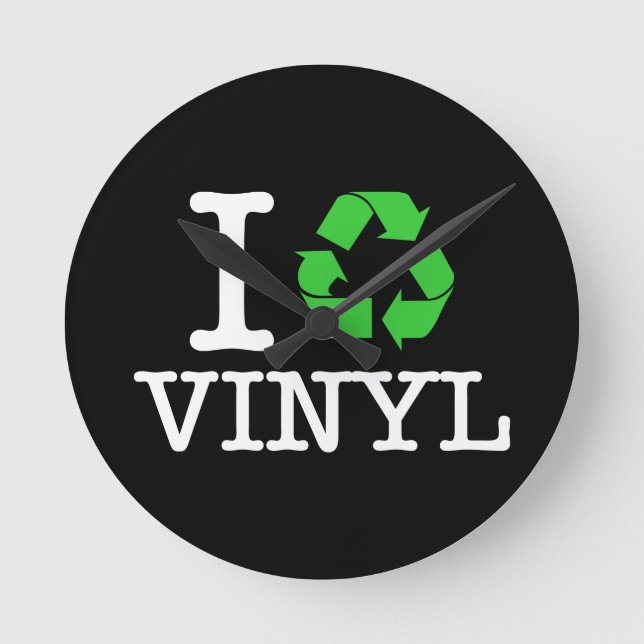 I Recycle Vinyl Round Clock (Front)