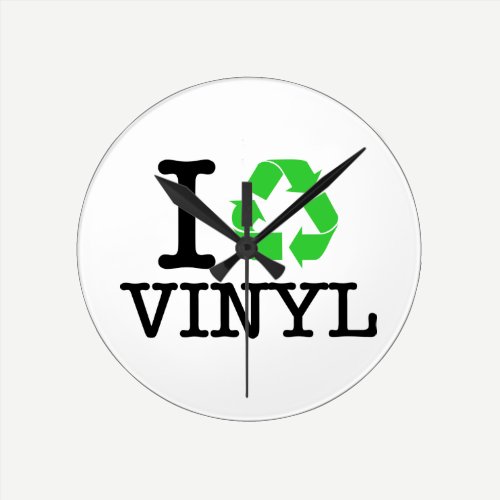 I Recycle Vinyl Round Clock
