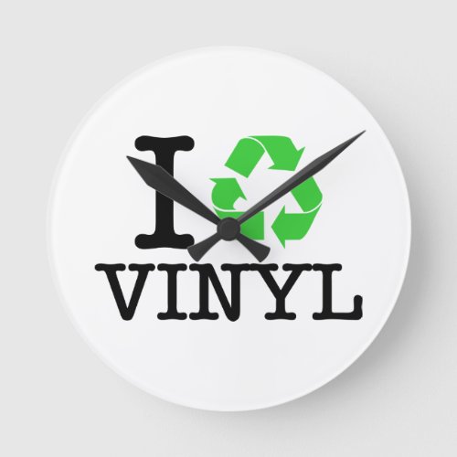 I Recycle Vinyl Round Clock