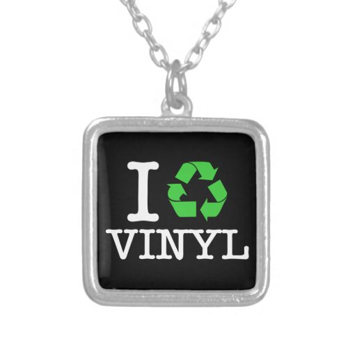 I Recycle Vinyl Silver Plated Necklace