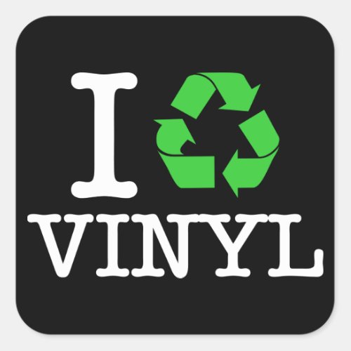I Recycle Vinyl Square Sticker