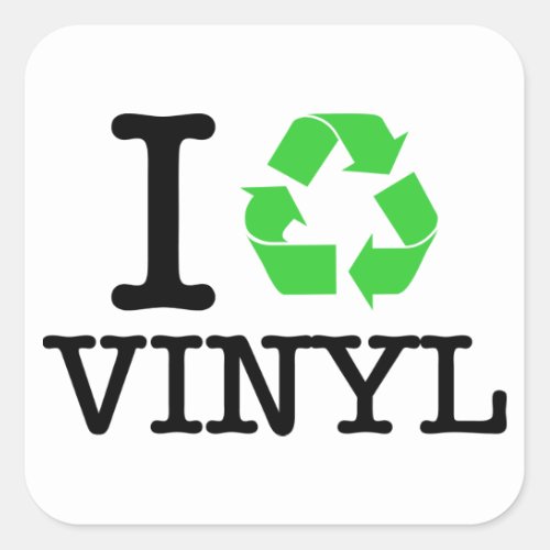 I Recycle Vinyl Square Sticker