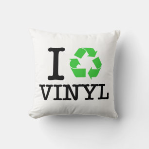 I Recycle Vinyl Throw Pillow