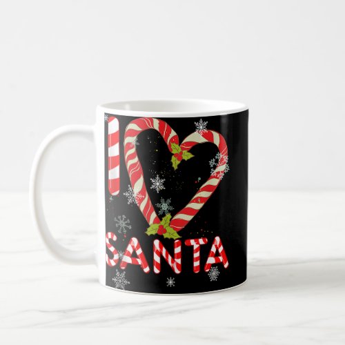 I Red heart I Love Santa Candy Cane Matching Chris Coffee Mug