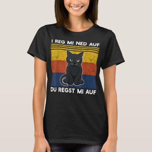 I Reg Mi Ned On You Raise Me On Angry Black Cat Lo T_Shirt