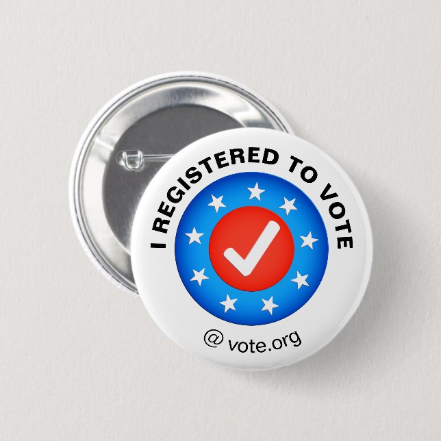 "I registered to vote" 2020 elections USA Button (Front & Back)