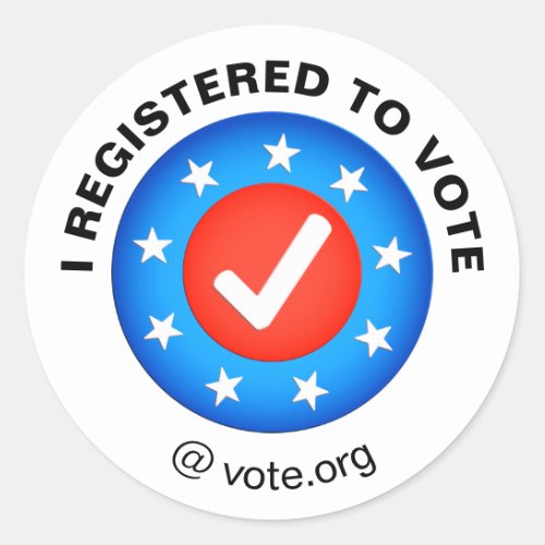 I registered to vote 2020 elections USA Classic Round Sticker
