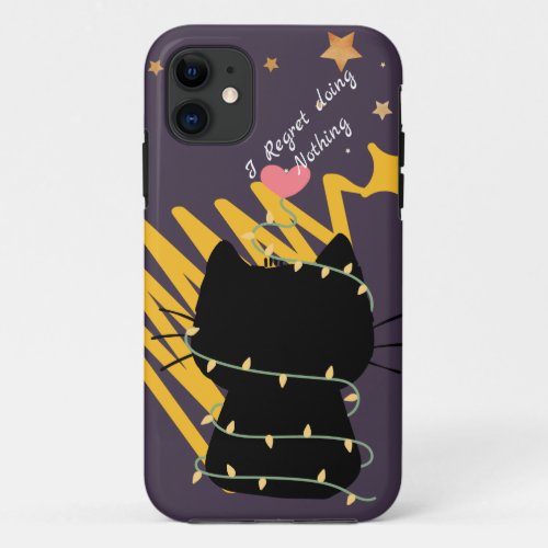 I regret doing nothing cute Christmas cat iPhone 11 Case