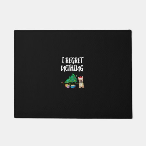 I Regret Nothing  Frenchie Funny Christmas French  Doormat