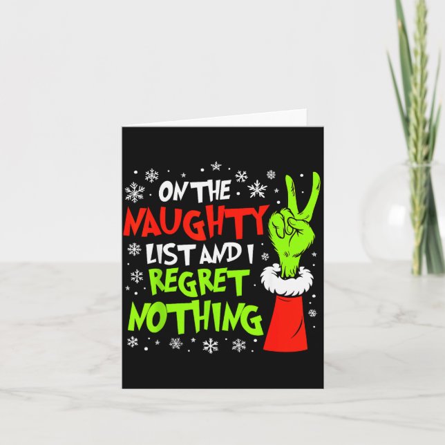 I Regret Nothing Funny Christmas  Card (Front)