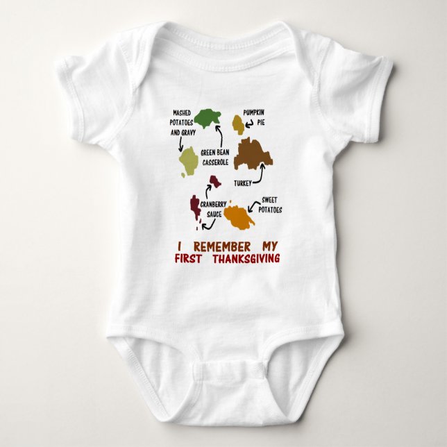 I Remember My First Thanksgiving Baby Bodysuit (Front)
