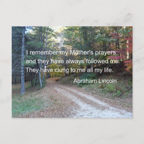 I remember my Mothers prayers Postcard