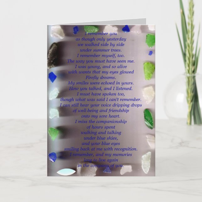 I remember youas though only yeste... card (Front)