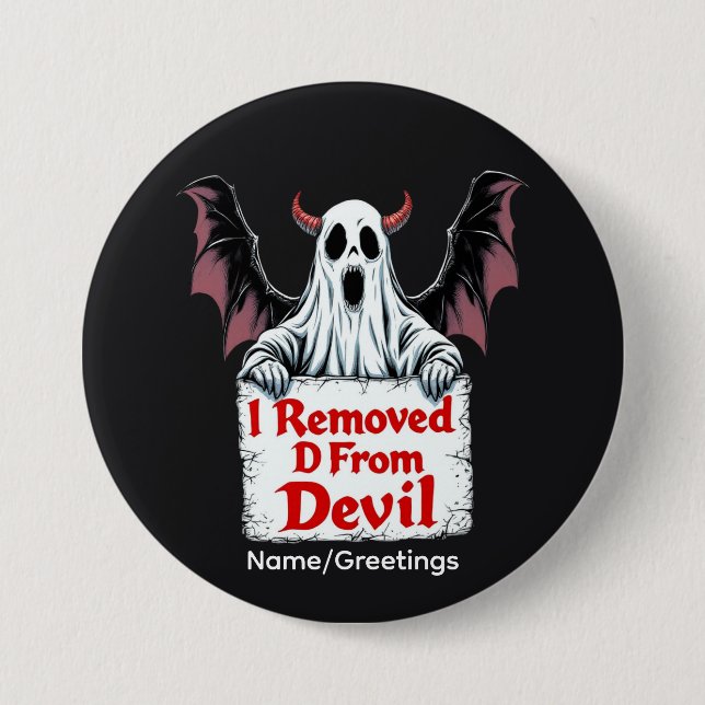 I Removed D from Devil Dark Fantasy Gothic design Button (Front)