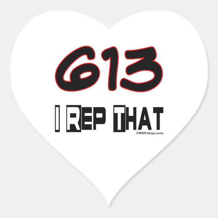 I Rep That 613 Area Code Stickers