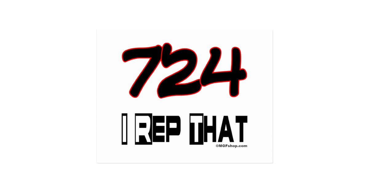 I Rep That 724 Area Code Postcard