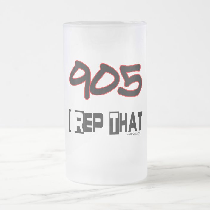 I Rep That 905 Area Code Frosted Glass Beer Mug Zazzle Com