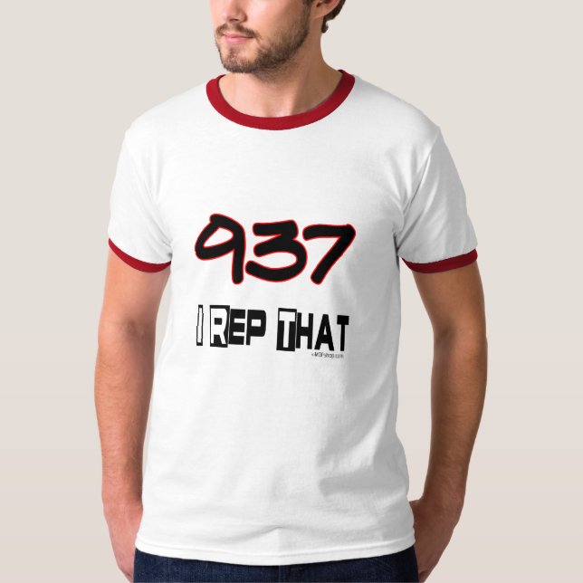 I Rep That 937 Area Code T-Shirt (Front)