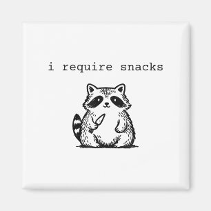 I Require Snacks Raccoon Funny Angry Trash Panda M Magnet