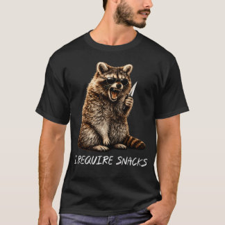 I Require Snacks Raccoon Funny Animal T-Shirt