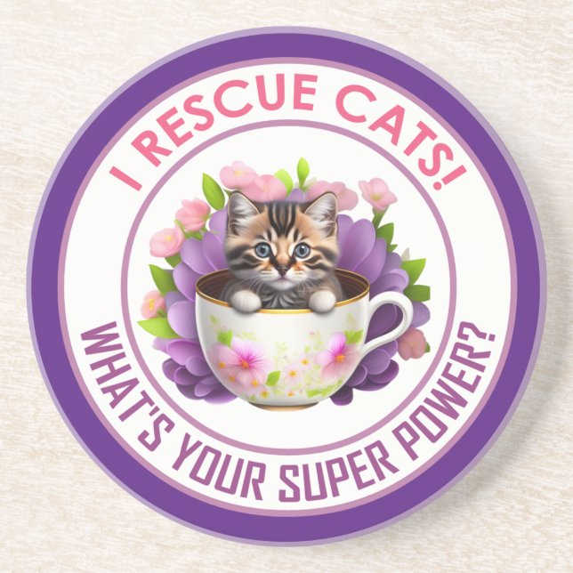 I RESCUE CATS! COASTER (Front)