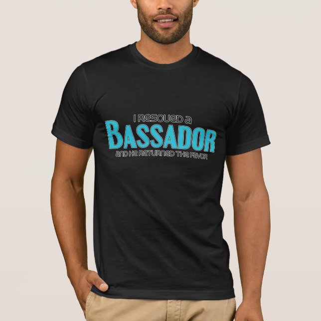I Rescued a Bassador (Male) Dog Adoption Design T-Shirt (Front)