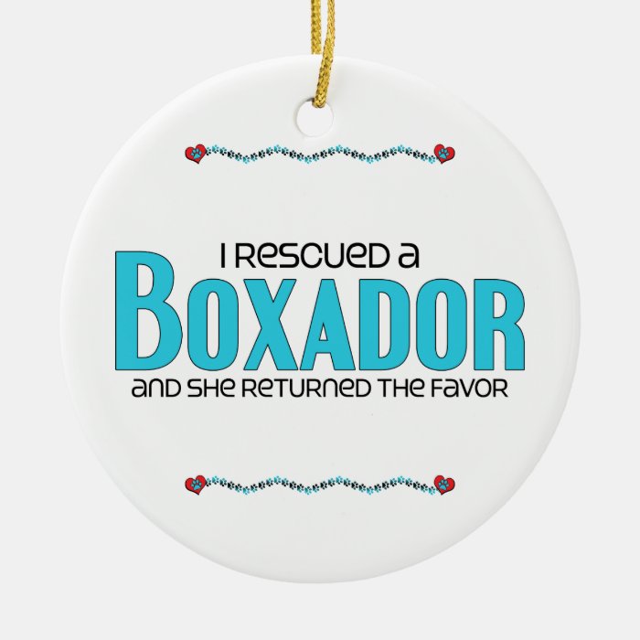 I Rescued a Boxador (Female) Dog Adoption Design Christmas Ornaments