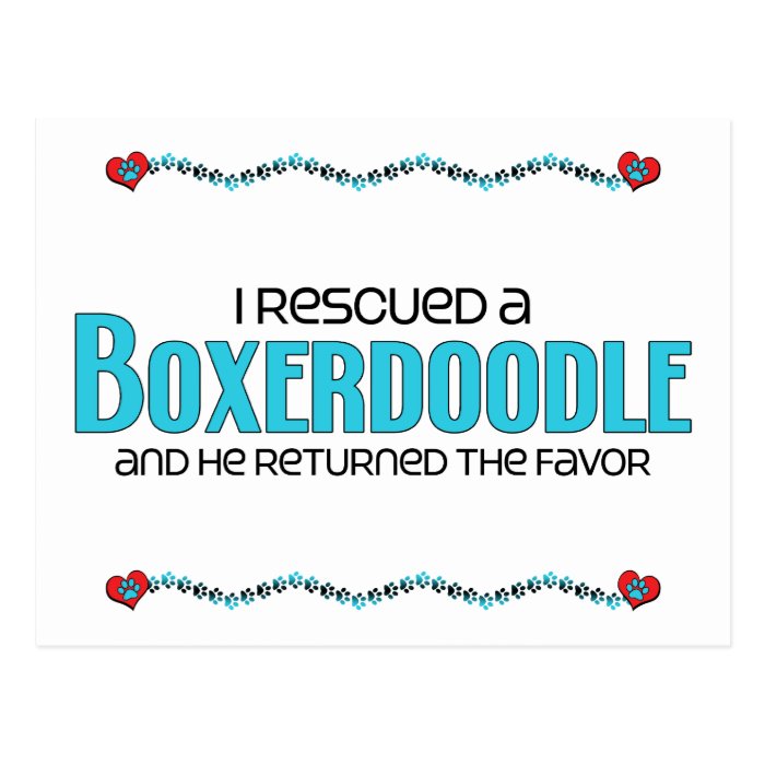 I Rescued a Boxerdoodle (Male) Dog Adoption Design Post Cards