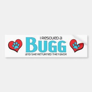 I Rescued a Bugg (Female) Dog Adoption Design Bumper Sticker