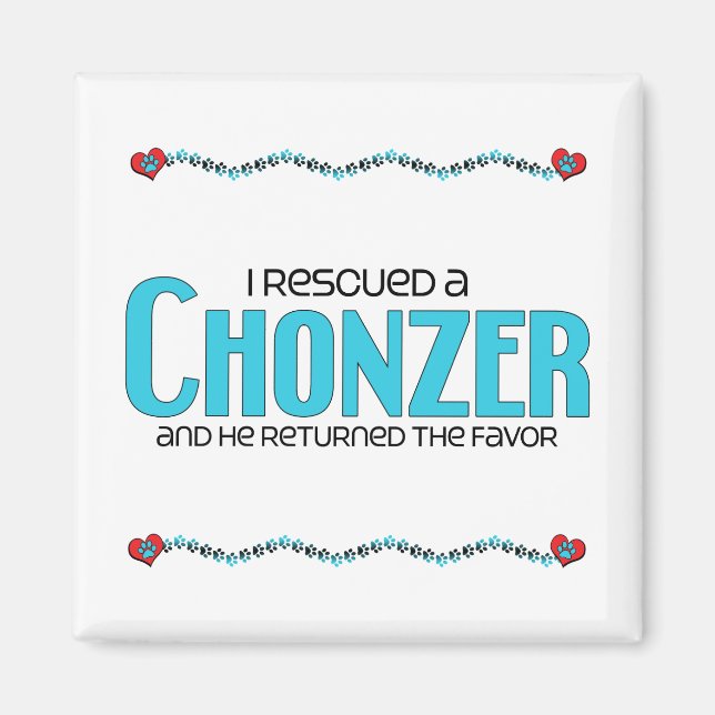 I Rescued a Chonzer (Male) Dog Adoption Design Magnet (Front)