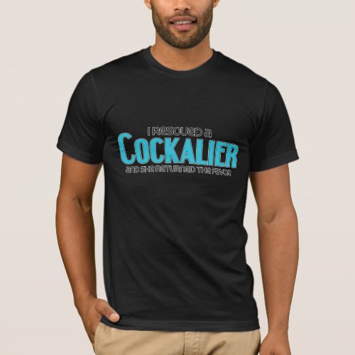 I Rescued a Cockalier Female Dog Adoption Design T_Shirt