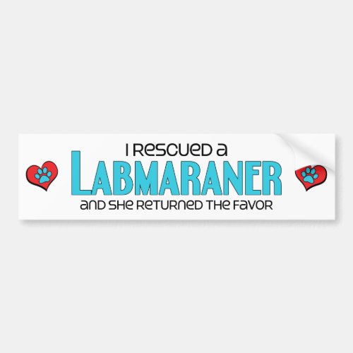 I Rescued a Labmaraner Female Dog Adoption Bumper Sticker