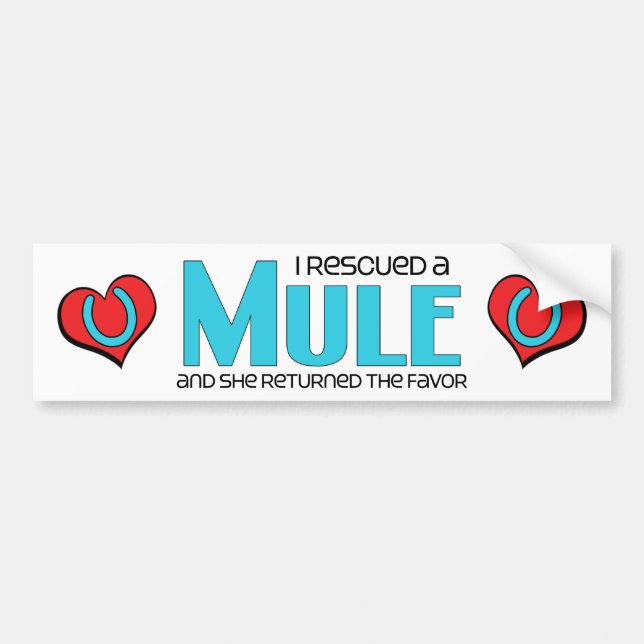 I Rescued a Mule (Female Mule) Bumper Sticker (Front)