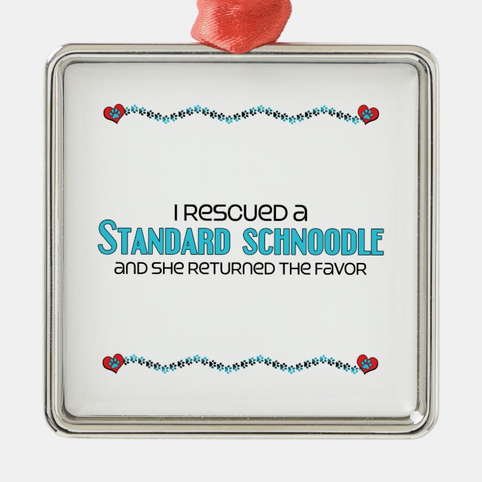 I Rescued a Standard Schnoodle (Female Dog) Christmas Ornament