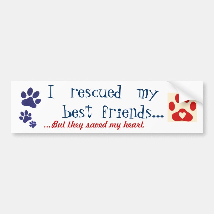 I rescued my best friend bumper stickers