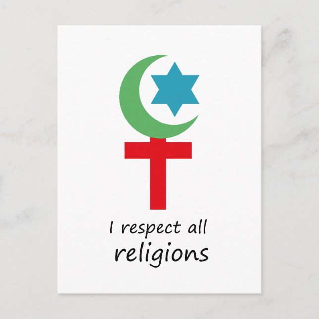 i respect all religions.png postcard (Front)