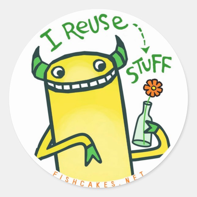 I Reuse Stuff -- stickers (Front)
