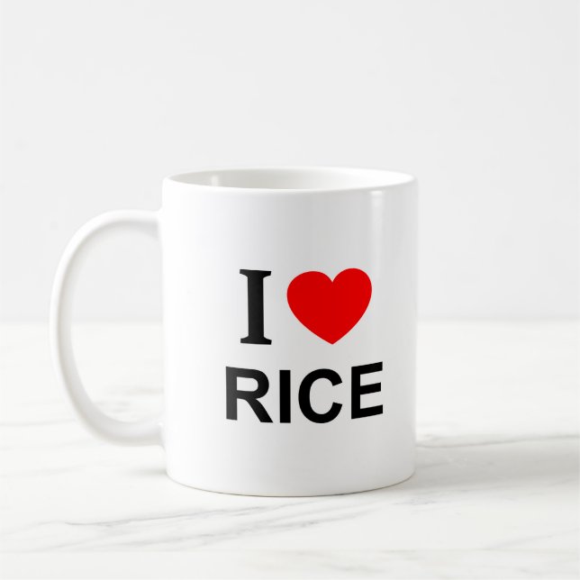 I ❤️ RICE I LOVE RICE I HEART RICE COFFEE MUG (Left)