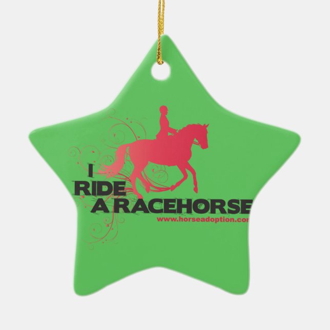 I Ride a Racehorse Tree Ornaments (Front)