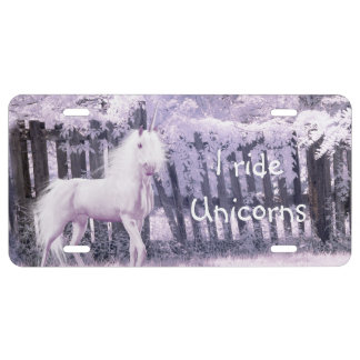 I ride unicorns license plate