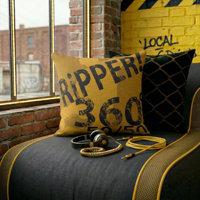 I-Ripper – Black & Gold Series Double Sided Throw Pillow (Creator Uploaded)
